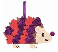 Baker Ross FC452 Heart Hedgehog Decoration Kits - Pack of 5, Foam Kits, Assorted Designs, Craft Activity
