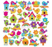Baker Ross FC684 Bird Foam Stickers - Pack of 200, Self-Adhesive Stickers for Kids, Crafts for Kids, Stickers for Children