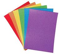 Baker Ross FC738 Rainbow Colours Glitter A4 Card - Pack of 20, Kids Crafts, Arts and Crafts for Kids, School Supplies, Blue,Green,Orange,Red,Violet