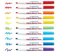 Baker Ross FC753 Rainbow Colours Fabric Marker Pens - Pack of 10, Arts and Crafts for Kids and Drawing for Kids, Textile Craft