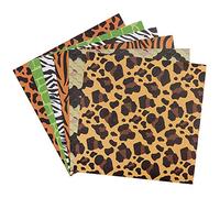 Baker Ross FC953 Jungle Animal Printed Paper Pack - Pack of 48 Sheets, Kids Crafts, Arts and Crafts for Kids, School Supplies