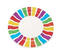 Baker Ross FC994 Rainbow Party Plates - Pack of 10, Kids Plates, Birthday Party Plates, Paper Plates, Rainbow Party Plates, 23 centimeters