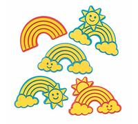 Baker Ross FE146 Rainbow Craft Foam Stampers - Pack of 10, Craft Stamps, Stamp Sets for Children, Ideal for Kids Arts and Crafts Projects