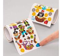 Baker Ross FE266 Pirate Stickers for Kids - Pack of 750, Craft Stickers, Multicolor, Cartoon Pirate Style, Paper Material, Ideal for Arts and Crafts, Reward Charts