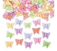 Baker Ross FE303 Butterfly Kids Craft Beads - Pack of 400, Multi Coloured Embellishments for Children's Jewellery Making, Arts Crafts and Crafting Activities
