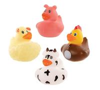Baker Ross FE326 Farm Rubber Duck Bath Toys - Pack of 8, Baby Toys, Party Bag Fillers for Kids, Mini Toys for Children