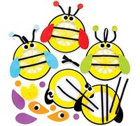 Baker Ross FE372 Bumble Bee Weaving Decoration Kits - Pack of 5, Introductory Sewing for Beginners and For Kids Arts and Crafts Projects