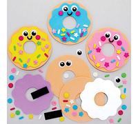 Baker Ross FE406 Donut Mix & Match Magnet Kits - Pack of 8, Kids' Fridge Magnet Craft Kit