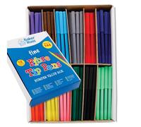 Baker Ross FE414 Fine Fibre Tip Pens, Pack of 144, 2mm Tips, Washable Ink, 12 Assorted Colours