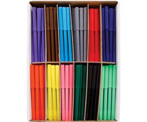 Baker Ross FE414 fine tip fibre tip pens - pack of 144, bulk colouring pens, assorted colours