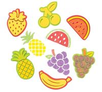 Baker Ross FE473 Fruit Craft Foam Stampers - Pack of 10, Stamp Sets for Children, Ideal for Kids Arts and Crafts Projects