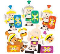 Baker Ross FE479 Roman Mix & Match Magnet Kits - Pack of 8, Magnets for Kids, Fridge Magnet for Children, Make Your Own Magnets Craft Kit
