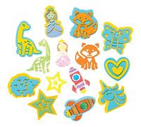 Baker Ross FE501 Foam Stampers Craft Set - Pack of 20, Craft Stamps, Stamp Sets for Children, Ideal for Kids Arts and Crafts Projects