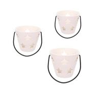 Baker Ross FE555 Garden Ceramic Tealight Holders - Box of 3, Paintable Creative Art and Craft Projects for Kids to Make, Personalise and Decorate, White