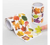 Baker Ross FE631 Autumn Sticker Rolls - Pack of 600, Kids Stickers, Ideal for Children's Arts and Crafts Projects, Great for Card Making and Scrapbooking