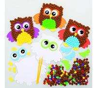 Baker Ross FE643 Owl Pom Pom Kits - Pack of 5, Pom Pom Crafts for Children to Make, Decorate and Display, Creative Activities for Kids