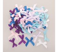 Baker Ross FE705 Self Adhesive Winter Bows - Pack of 72, Value Bulk Pack of Satin Bow for Festive Art Activities, Xmas Card Crafts and Homemade Gift, Winter