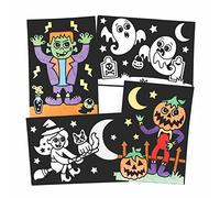 Baker Ross FE737 Halloween Colour In Picture Decorations - Pack of 10, Felt Craft Pictures, Make Your Own Picture Decoration, Craft Set for Children to Decorate and Display,Black