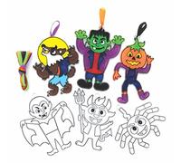 Baker Ross FE775 Halloween Suncatcher Decorations - Pack of 10, Suncatchers for Kids to Decorate and Display, Make Your Own Garden Decorations