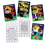Baker Ross FE776 Halloween Mini Activity Books - Pack of 12, Puzzles and Painting by Numbers for Children, Puzzle Books for Children, for Party Bags or Small Children's Gifts, Medium