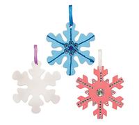 Baker Ross FE866 Snowflake Ceramic Decorations - Pack of 5, Make Your Own Decorations, Christmas Ornament, Ideal Arts and Crafts Project for Kids to Decorate and Hang
