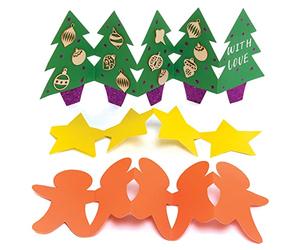 Baker Ross FE869 Christmas Concertina Card Blanks - Pack of 10, Card Blanks for Card Making, Make Your Own Christmas Cards, Ideal for Kids Arts and Crafts Projects