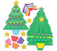 Baker Ross FE912 Christmas Tree Weaving Kits - Pack of 6, Introductory Sewing for Beginners, Make Your Own Christmas Decoration, Ideal Kids Arts and Crafts Project