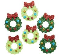 Baker Ross FE917 Christmas Wreath Glitter Foam Stickers - Pack of 100, Kids Stickers, Ideal for Children's Arts and Crafts Projects, Great for Card Making and Scrapbooking