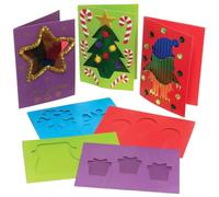 Baker Ross FE946 Christmas Aperture Greeting Cards - Pack of 15, Card Blanks for Card Making, Make Your Own Christmas Cards, Ideal for Kids Arts and Crafts Projects