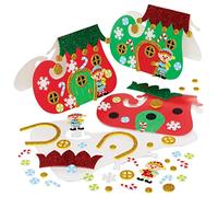 Baker Ross FE968 Christmas Elf Boot Card Kits - Pack of 6, Card Blanks for Card Making, Make Your Own Christmas Cards, Ideal for Kids Arts and Crafts Projects