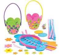 Baker Ross Flower Basket Weaving Kits - Pack of 4, Easter Crafts, Craft For Kids (AT380)