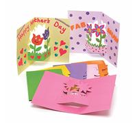 Baker Ross Flower Pop Out Cards - Pack of 10, Easter Crafts, Craft for Kids (AX879)