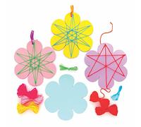 Baker Ross Flower Weaving Kits - Pack of 8, Weaving Kits for Kids (AX867)