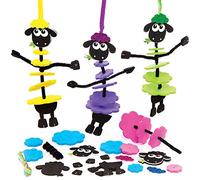 Baker Ross Fluffy Sheep Stackings - Pack of 6, Easter Crafts for Kids (AT464)