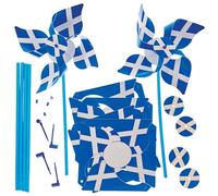 Baker Ross FN010 Scotland Flag Windmill Kits - Pack of 6, St Andrews Day Craft Kits for Kids