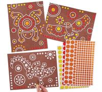 Baker Ross FN034 Indigenous Australian Dotty Art - Pack of 10, Educational Arts and Crafts Kits, Learning Resources