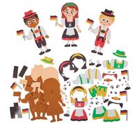 Baker Ross FN039 German Traditional Dress Mix & Match Magnet Kits - Pack of 8, Educational Arts and Crafts Kits, Learning Resources