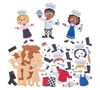 Baker Ross FN065 Chef Mix & Match Magnet Kits - Pack of 8, Decoration Craft Kits for Kids