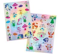 Baker Ross FN083 Holographic Mythical Creatures Sticker Sheets - Pack of 180, Shiny Stickers for Kids, Scrapbook Stickers