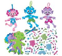 Baker Ross FN085 Sea Monster Squad Mix & Match Kits - Pack of 8, Decoration Craft Kits for Kids