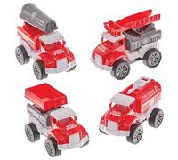 Baker Ross FN120 Fire Engine Pull Back Racers - Pack of 6, Racing Toys for Kids, Toys for Kids Party Bags