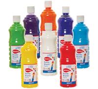 Baker Ross FN167 Rainbow Ready Mixed Paints - Pack of 8, Paint Value Pack of Bottles, Paint for Kids