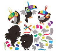 Baker Ross FN172 Toucan Mix & Match Decoration Kits - Pack of 8, Decoration Craft Kits for Kids