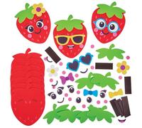 Baker Ross FN175 Strawberry Mix & Match Magnet Kits - Pack of 10, Decoration Craft Kits for Kids