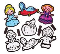 Baker Ross FN178 Cinderella Fuzzy Art Magnets - Pack of 15, Colouring Arts and Crafts Kits for Kids