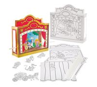 Baker Ross FN183 Colour-in Card Theatre Kit - Pack of 1, Colouring Pretend Play Set for Kits, Kids Drama Crafts