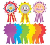 Baker Ross FN214 Foam Rosette Blanks - Pack of 24, Rewards for Sports Celebrations, Students, Teacher, Display Items