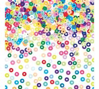Baker Ross FN220 Flat Colourful Beads - Pack of 3600, Polymer Bead Jewellery Making Accessories for Kids, Friendship Bracelet Making