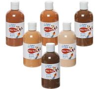 Baker Ross FN239 Skin Tone Ready Mixed Poster Paint Pack 150ml - Box of 6, Paint Value Pack of Bottles, Paint for Kids