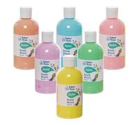 Baker Ross FN240 Pastel Ready Mixed Poster Paint Pack 150ml - Box of 6, Paint Value Pack of Bottles, Paint for Kids